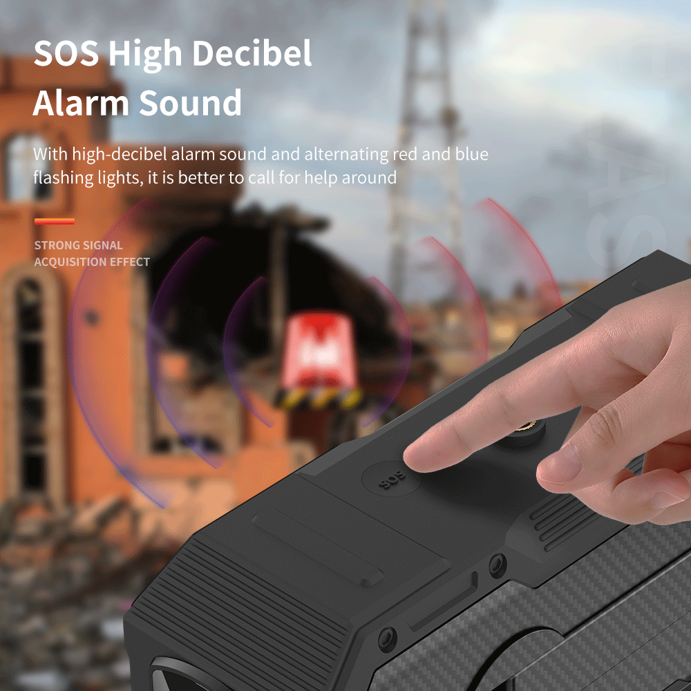 DRUMZZ Trek 600 - Multifunctional Hand Crank Radio Bluetooth Speaker