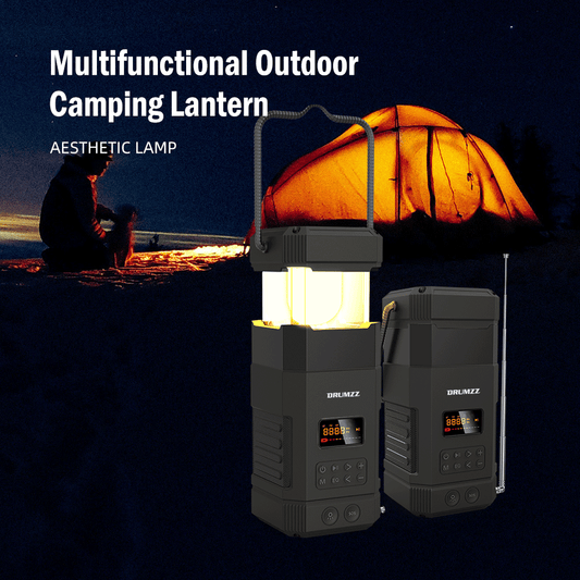 DRUMZZ Trek 800 - Multifunctional Hand Crank Radio Bluetooth Speaker with AESTHETIC CAMPING LANTERN
