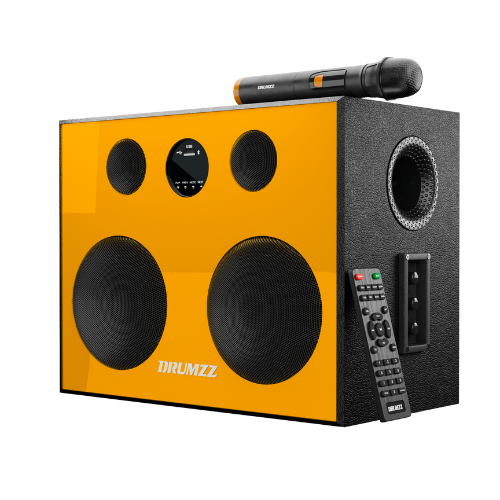 DRUMZZ Eckowoods IV Bluetooth Home Audio Speaker with HDMI ARC, Wireless Karaoke Mic, FM Radio, USB Playback & Powerful Bass (Dual 6.5” Subwoofers)
