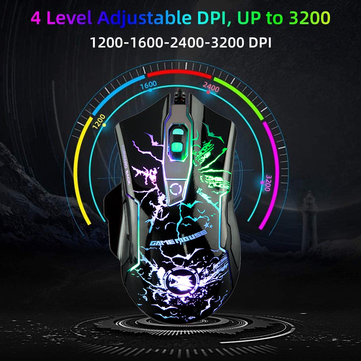 DRUMZZ THEATER 40W BLUETOOTH SPEAKER WITH RGB LIGHTS + COLORCLICK GAMING MOUSE WITH RGB LIGHTS