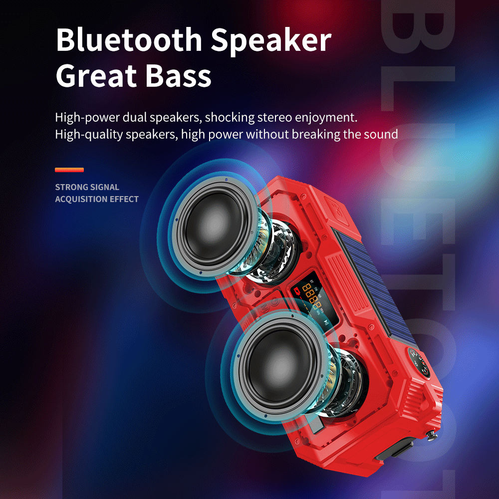 DRUMZZ Trek 600 - Multifunctional Hand Crank Radio Bluetooth Speaker