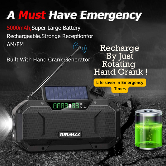 Multifunctional Bluetooth Speaker with Hand Crank Generator SOS Alarm Solar Lights For Emergency Times