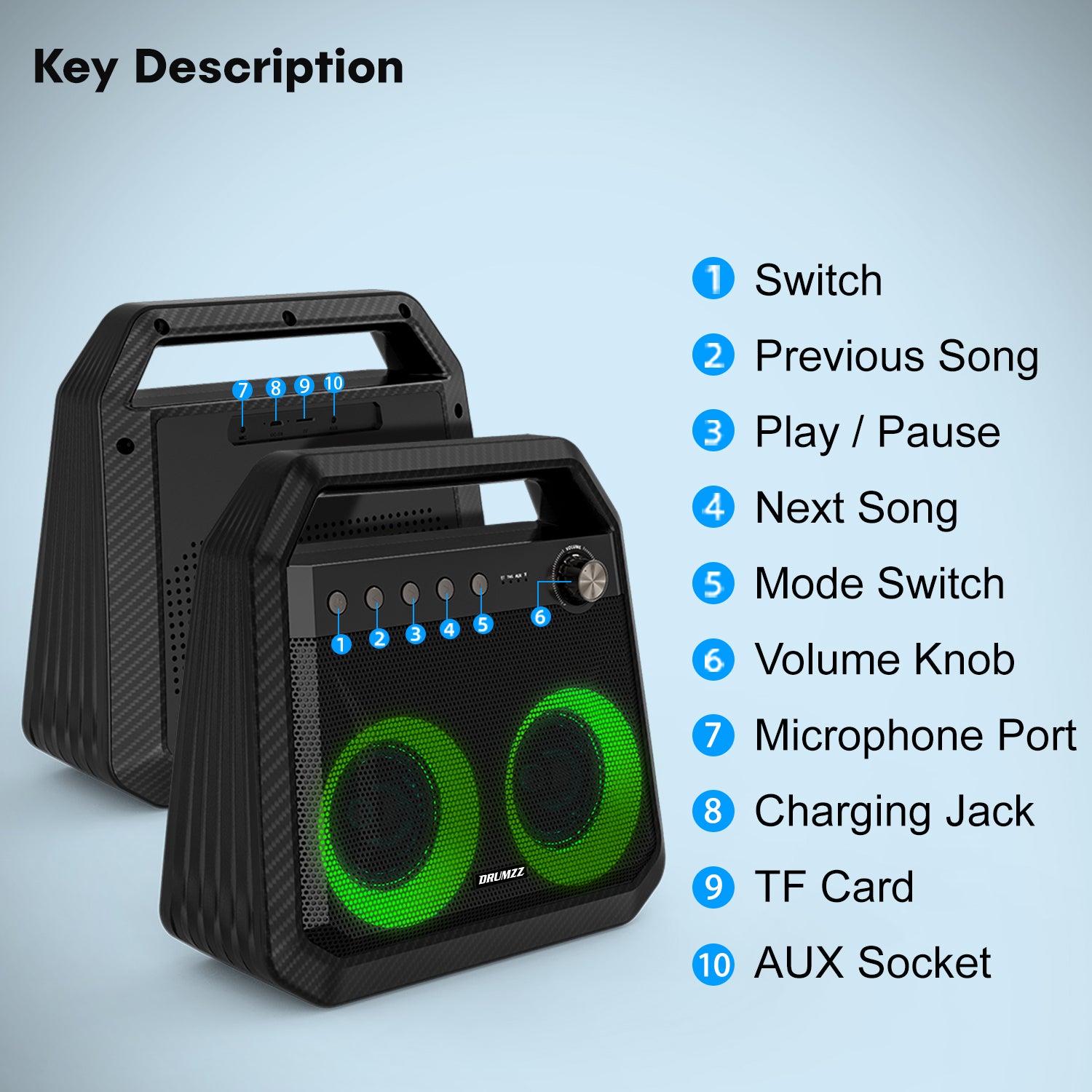 with Speaker DRUMZZ lights Theater RGB Bluetooth 40W