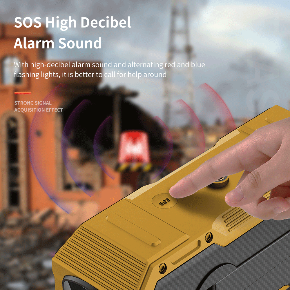 DRUMZZ Trek 600 - Multifunctional Hand Crank Radio Bluetooth Speaker