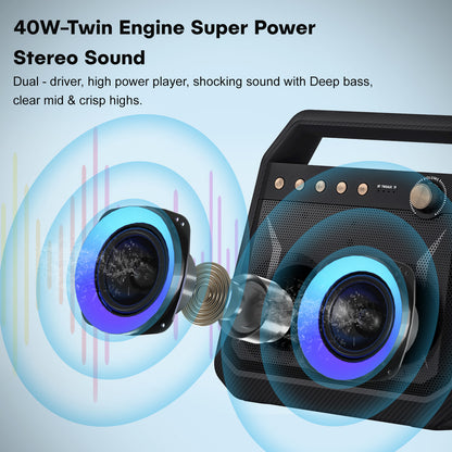 DRUMZZ Theater 40W Bluetooth Speaker with RGB lights (Combo)