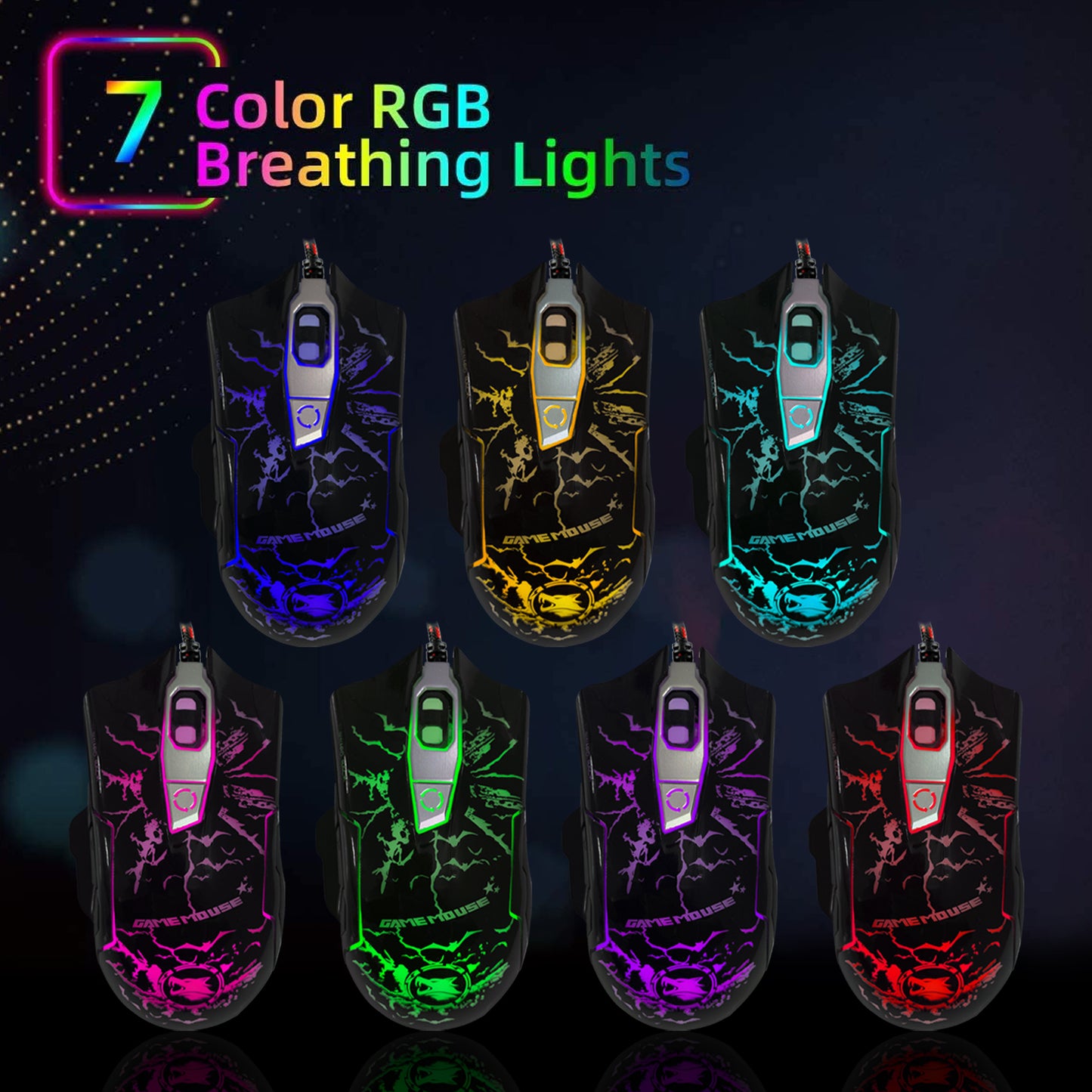 DRUMZZ ColorClick Gaming Mouse with RGB Lights